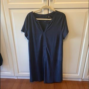 Tahari short sleeve shift dress dark navy/grey
